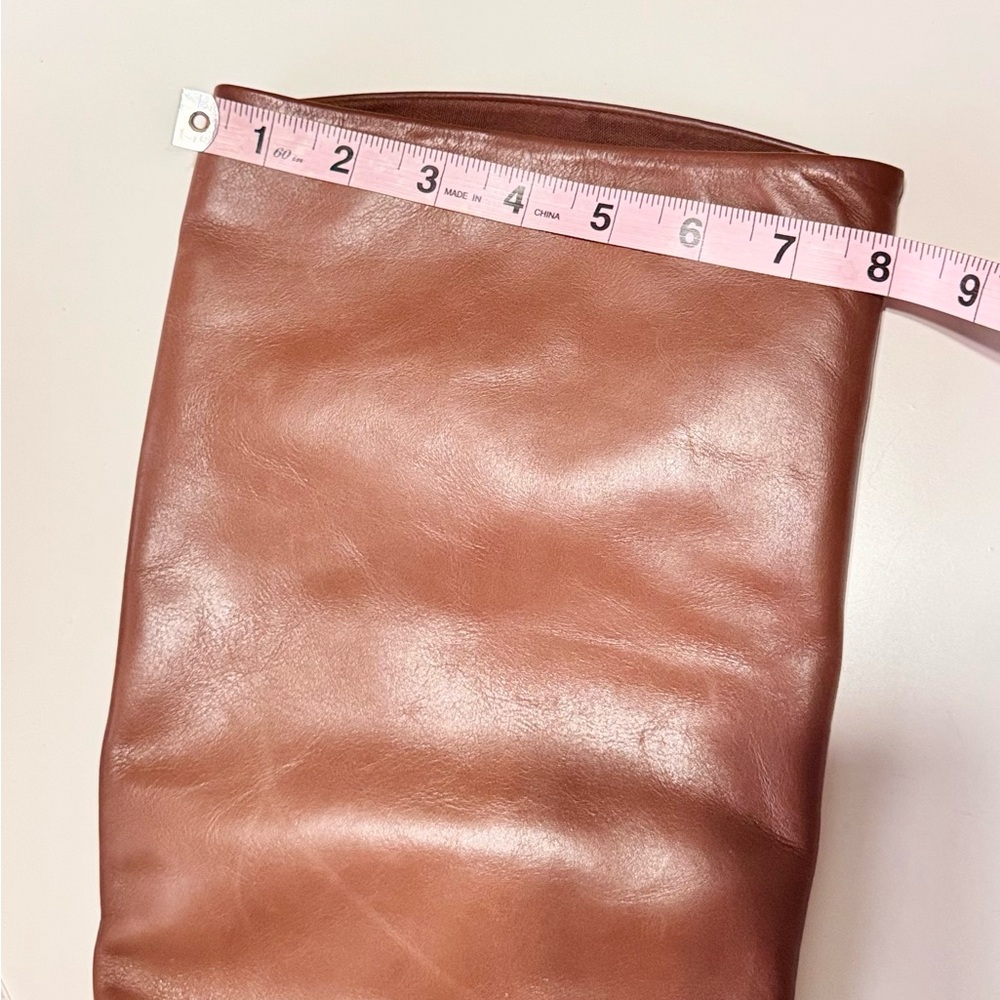 STEVE MADDEN Handles Leather Cognac Tan Tall Heeled Boots - Picture 11 of 12